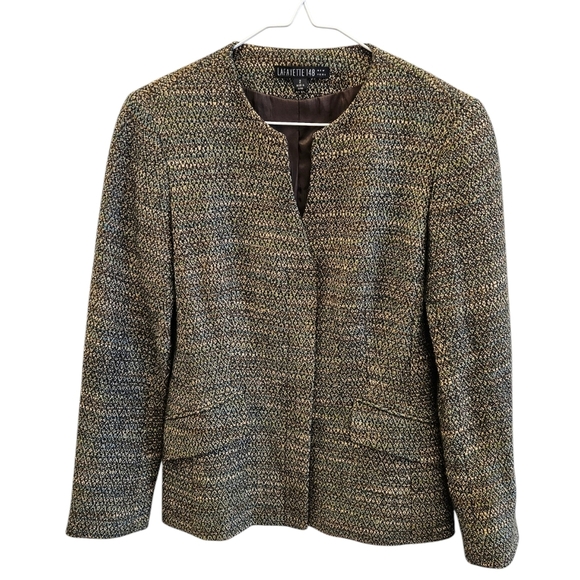 Lafayette 148 New York Wool Blend Tweed Womens Blazer - Picture 1 of 7